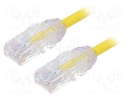 Patch cord; TX6A-28™,U/UTP; 6a; wire; Cu; LSZH; yellow; 1m; 28AWG PANDUIT