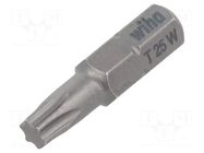 Screwdriver bit; Torx®; TX25; 1/4"; Overall len: 25mm; STANDARD WIHA