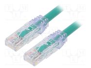 Patch cord; TX6A™ 10Gig,U/UTP; 6a; wire; Cu; PVC; green; 1m; 24AWG PANDUIT