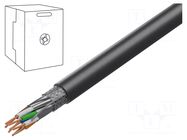 Wire; S/FTP; 4x2x23AWG; 7; outdoor; wire; OFC; Insulation: PE; black GOOBAY