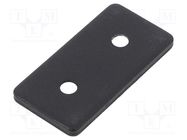 Flat bar; for profiles; W: 30mm; L: 60mm; steel; Size: 30mm; black ELESA+GANTER