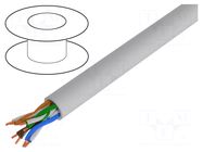 Wire; U/UTP; 4x2x24AWG; 5e; wire; Cu; Insulation: PVC; grey; 305m VENTION