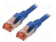 Patch cord; S/FTP; 6; stranded; Cu; LSZH; blue; 5m; 27AWG DIGITUS