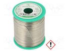 Soldering wire; Sn99,3Cu0,7; 0.8mm; 0.25kg; lead free; reel; 220°C BROQUETAS