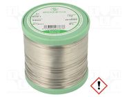 Soldering wire; tin; Sn99,3Cu0,7; 0.8mm; 1kg; lead free; reel BROQUETAS