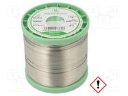 Soldering wire; Sn96,5Ag3Cu0,5; 0.8mm; 1kg; lead free; reel; tin BROQUETAS