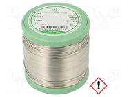 Soldering wire; tin; Sn99Ag0,3Cu0,7; 0.8mm; 0.5kg; lead free; reel BROQUETAS