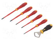 Kit: screwdrivers; insulated,slim; 1kVAC; Phillips,slot; 5pcs. FELO