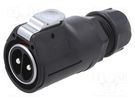 Connector: circular; plug; size 28; 02; male; PIN: 2; with latch LUTRONIC