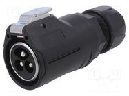 Connector: circular; plug; size 28; 02; male; PIN: 3; with latch LUTRONIC