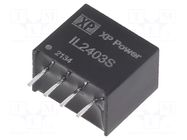 Converter: DC/DC; 2W; Uin: 24VDC; Uout: 3.3VDC; Iout: 400mA; SIP; THT XP POWER