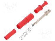 Plug; 4mm banana; 36A; red; insulated; 80.4mm; nickel plated ELECTRO-PJP
