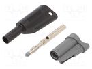 Plug; 4mm banana; 36A; 1kVAC; black; insulated; 58.9mm; 2.5mm2 ELECTRO-PJP