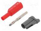 Plug; 4mm banana; 36A; 1kVAC; red; insulated; 58.9mm; 2.5mm2 ELECTRO-PJP