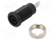 Socket; 4mm banana; 36A; 1kV; black; nickel plated; on panel,screw ELECTRO-PJP