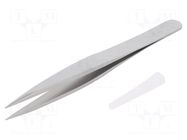 Tweezers; 123mm; for precision works; Blade tip shape: sharp C.K