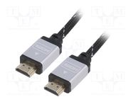 Cable; HDMI 1.4; HDMI plug,both sides; textile; 7.5m; black; 30AWG GEMBIRD