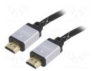 Cable; HDMI 2.0; HDMI plug,both sides; textile; 3m; black; 30AWG GEMBIRD