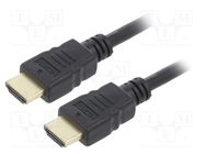 Cable; HDMI 2.0; HDMI plug,both sides; PVC; 0.5m; black; 30AWG 