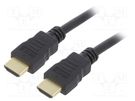 Cable; HDMI 2.0; HDMI plug,both sides; PVC; 3m; black; 30AWG GEMBIRD