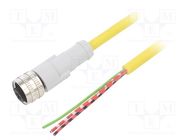 Connection lead; M12; PIN: 3; straight; 2m; plug; CSA; -25÷70°C; IP67 