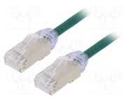 Patch cord; F/UTP,TX6A-28™; 6a; wire; Cu; LSZH; green; 0.5m; 28AWG PANDUIT