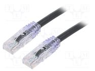 Patch cord; TX6A™ 10Gig,U/UTP; 6a; wire; Cu; PVC; black; 3m; 24AWG PANDUIT