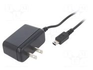 Power supply: switching; mains,plug-in; 5VDC; 1A; 5W; Out: USB mini XP POWER