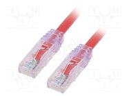 Patch cord; TX6A™ 10Gig,U/UTP; 6a; wire; Cu; PVC; red; 5m; 24AWG 