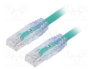 Patch cord; TX6A™ 10Gig,U/UTP; 6a; wire; Cu; PVC; green; 5m; 24AWG PANDUIT