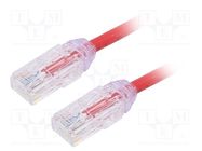 Patch cord; TX6A-28™,U/UTP; 6a; wire; Cu; LSZH; red; 5m; 28AWG PANDUIT