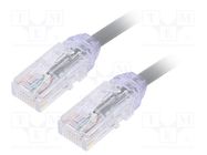 Patch cord; TX6A-28™,U/UTP; 6a; wire; Cu; LSZH; grey; 5m; 28AWG PANDUIT