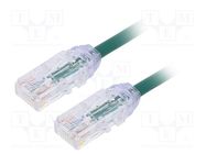 Patch cord; TX6A-28™,U/UTP; 6a; wire; Cu; LSZH; green; 1m; 28AWG PANDUIT