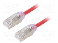 Patch cord; F/UTP,TX6A-28™; 6a; wire; Cu; LSZH; red; 1m; 28AWG PANDUIT