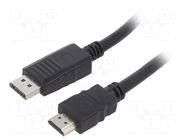 Cable; DisplayPort plug,HDMI plug; PVC; 1.8m; black; 28AWG GEMBIRD