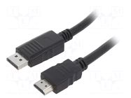 Cable; DisplayPort plug,HDMI plug; PVC; 3D,Full HD 1080p; 1.8m GEMBIRD