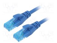 Patch cord; U/UTP; 5e; stranded; CCA; PVC; blue; 0.25m; 26AWG DIGITUS