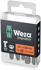 851/4 IMP DC PH DIY Impaktor PH bits, 5 x PH 3x50, Wera