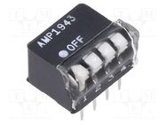 Switch: DIP-SWITCH; Poles number: 4; OFF-ON; 0.0025A/24VDC; Pos: 2 TE Connectivity