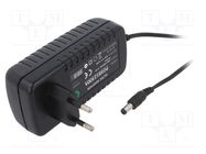 Power supply: switching; mains,plug; 12VDC; 3A; 36W; Plug: EU; black POS