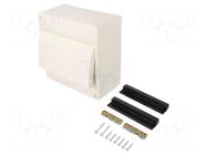 Enclosure: for modular components; IP40; No.of mod: 8; IC2 HAGER