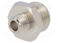 Nipple; threaded,reductive; nickel plated brass; max.300°C PNEUMAT