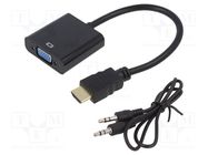 Converter; HDMI 1.4; D-Sub 15pin HD socket,HDMI plug; 0.15m 