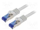 Patch cord; S/FTP; 6a; stranded; Cu; LSZH; grey; 0.5m; 26AWG LOGILINK