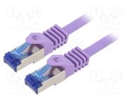 Patch cord; S/FTP; 6a; stranded; Cu; LSZH; violet; 0.5m; 26AWG LOGILINK