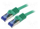 Patch cord; S/FTP; 6a; stranded; Cu; LSZH; green; 1m; 26AWG; -20÷75°C LOGILINK