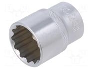 Socket; 12-angles,socket spanner; 23mm; 1/2"; Plating: chromium C.K