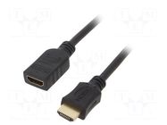 Cable; HDMI socket,HDMI plug; PVC; 1.8m; black; HDMI 2.0; 30AWG GEMBIRD