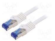 Patch cord; S/FTP; 6a; stranded; Cu; LSZH; white; 10m; 26AWG LOGILINK