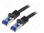 Patch cord; S/FTP; 6a; stranded; Cu; LSZH; black; 1.5m; 26AWG LOGILINK